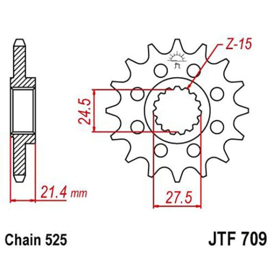 Звезда передачи стальная JT SPROCKETS 525 JTF709.16