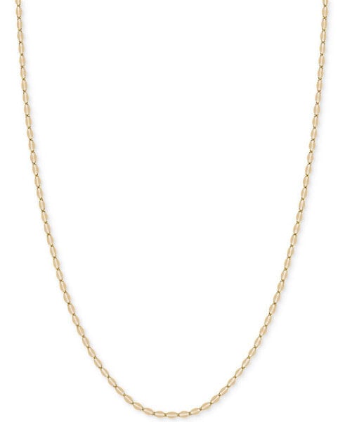 18" Flattened Link Chain Necklace in 14k Gold