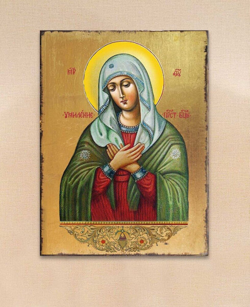 Icon Tenderness Mother of God Wall Art on Wood 16"