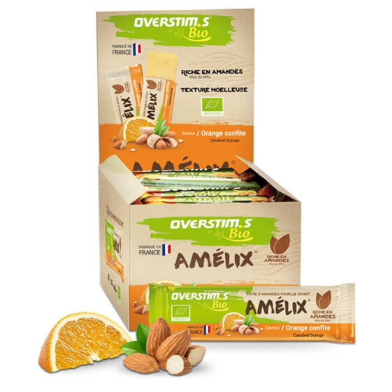 Энергетические батончики специализированные OVERSTIMS Amelix BIO 25г 30 штук в коробке, апельсин