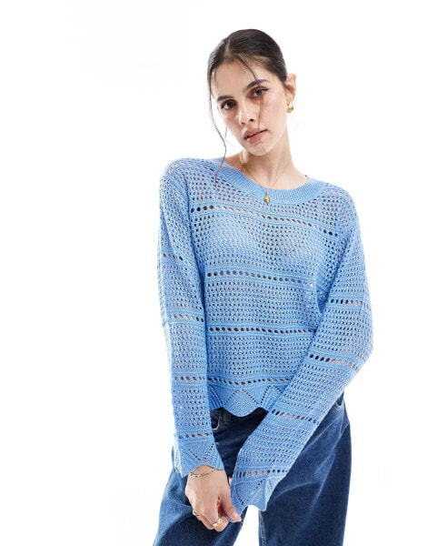 Threadbare knitted top in baby blue