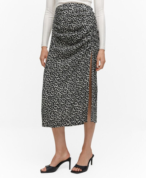 Women's Slit Detail Printed Skirt