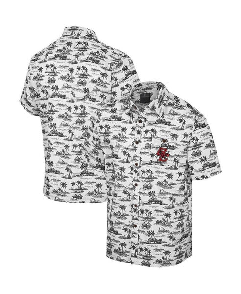 Men's White Boston College Eagles Spontaneous is Romantic Camp Button-Up Shirt