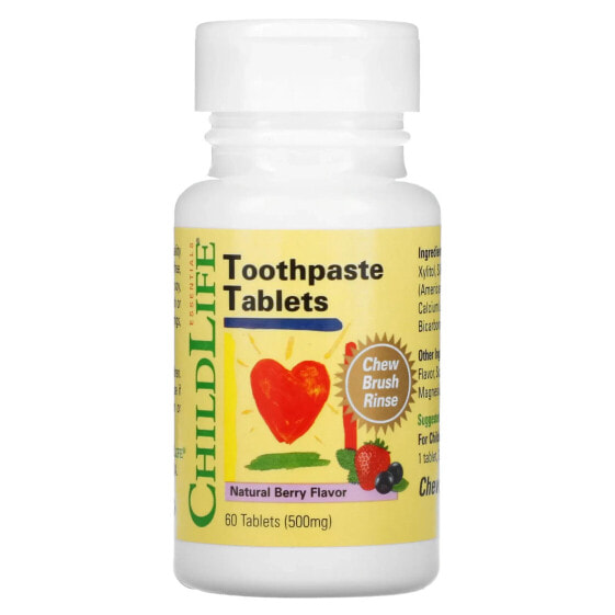 Toothpaste Tablets, Natural Berry, 500 mg, 60 Tablets