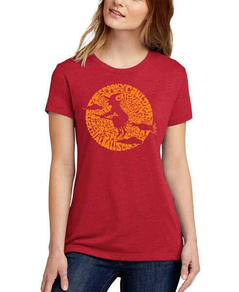 Women's Premium Blend Spooky Witch Word Art T-shirt