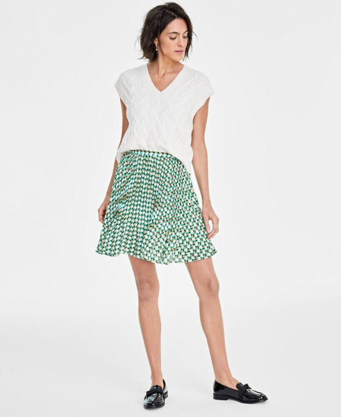 Women's Pleated Pull-On Mini Skirt, Created for Macy's