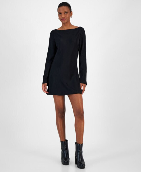 Women's Ennis Satin Long Sleeve Mini Dress