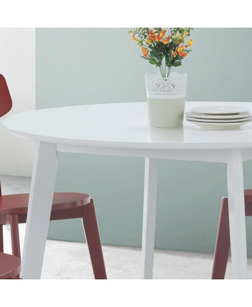 Roma Contemporary White Round Dining Table