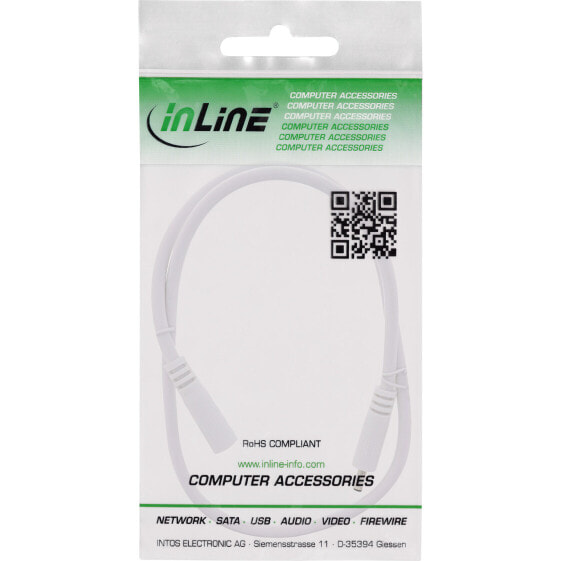 InLine DC extension cable - DC male/female 3.5x1.35mm - AWG 18 - white 0.5m