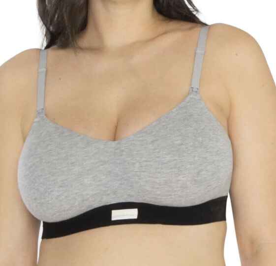 Kindly Yours Maternity Nursing Wire-Free Bralette Women 3XL Gray Cotton Pullover