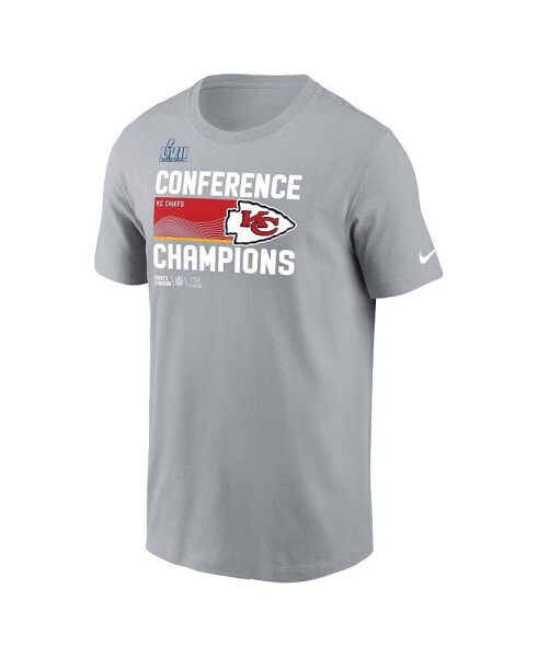 Men's Gray Kansas City Chiefs 2022 AFC Champions Trophy Collection T-shirt