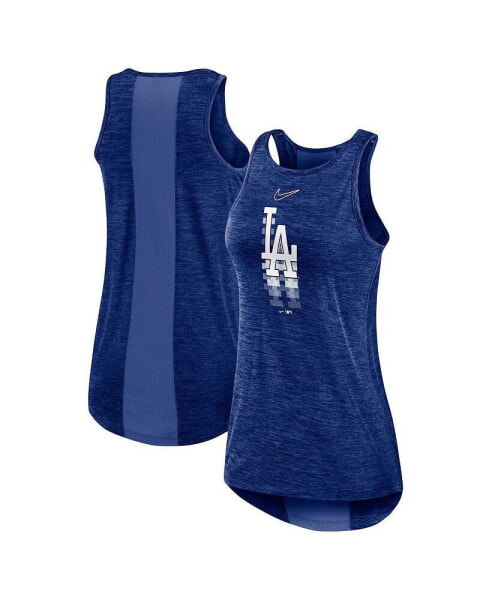 Women's Royal Los Angeles Dodgers Logo Fade High Neck Performance Tank Top