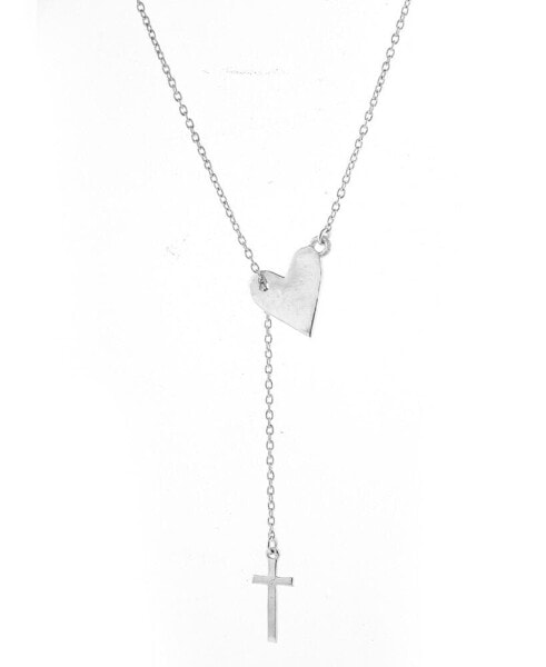 Heart Cross Lariat Necklace