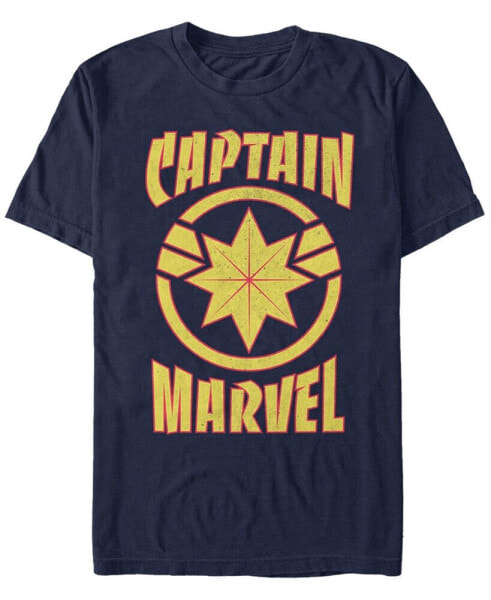 Marvel Men's Captain Marvel Retro Captain Marvel Emblem Short Sleeve T-Shirt