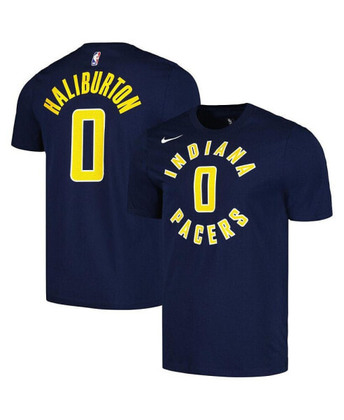 Men's Tyrese Haliburton Navy Indiana Pacers Icon 2022/23 Name and Number T-shirt