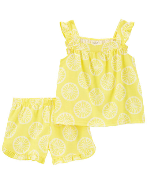 Kid 2-Piece Lemon Loose Fit Pajama Set 6