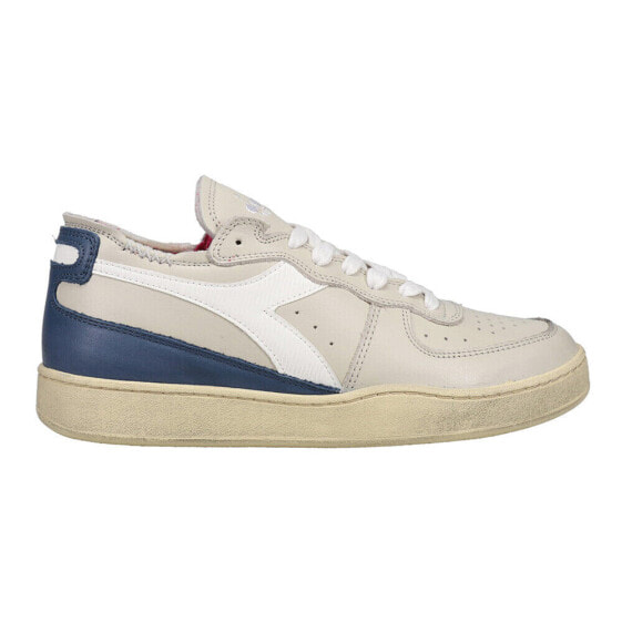 Diadora Mi Basket Row Cut Lace Up Mens Blue, Grey Sneakers Casual Shoes 176282-