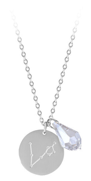 Steel necklace Fish with zircon (chain, 2x pendant)