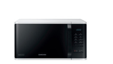 Микроволновая печь Samsung MS23K3513AW/EG, соло, 23 л, 800 Вт, кнопки, ручка - белый