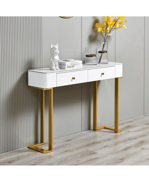 47.2" Modern Console Table With Storing Space, Exquisite Shape Design