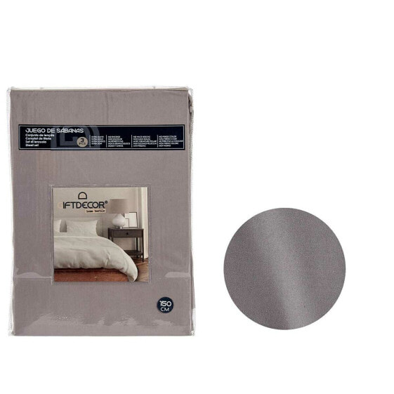 Комплект постельного белья Gift Decor Темно-серый King size 3 предмета
