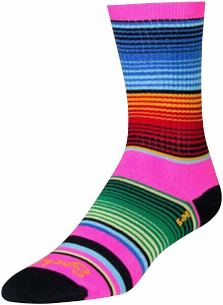SockGuy Crew Siesta Socks - 6 inch, Pink/Multi-Color, Small/Medium