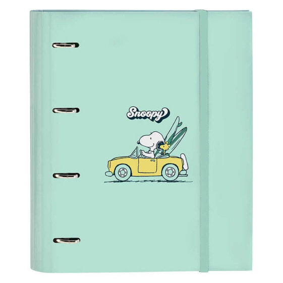 SAFTA A4 4 Rings With Replacement 100 Sheets Snoopy Groovy Binder