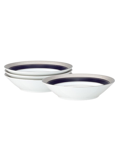 Набор из 4 фруктовых мисок Noritake Crestwood Cobalt Platinum, сервировка для 4 персон