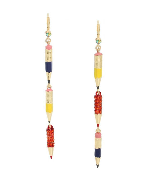 Faux Stone Pencil Mismatch Linear Earrings