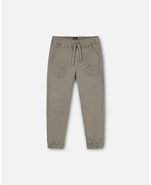 Boy Stretch Twill Jogger Pants Castor Gray - Child