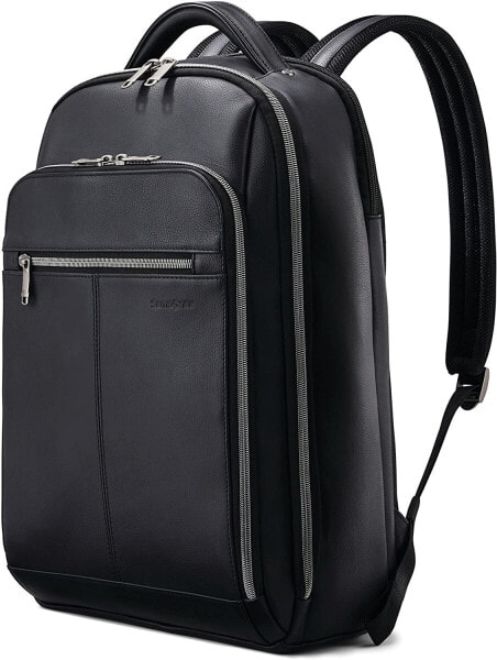 Мужской кожаный черный рюкзак Samsonite Classic Leather Backpack, Black, One Size