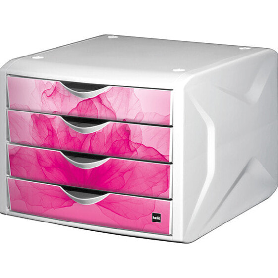 Helit H6129626 - 4 drawer(s) - Plastic - Pink,White - 1 pc(s) - 262 mm - 330 mm