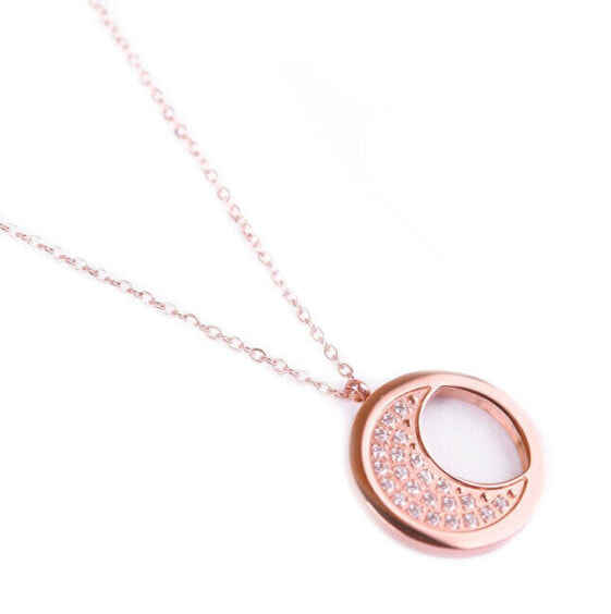 Fashion bronze necklace Rosegold moon