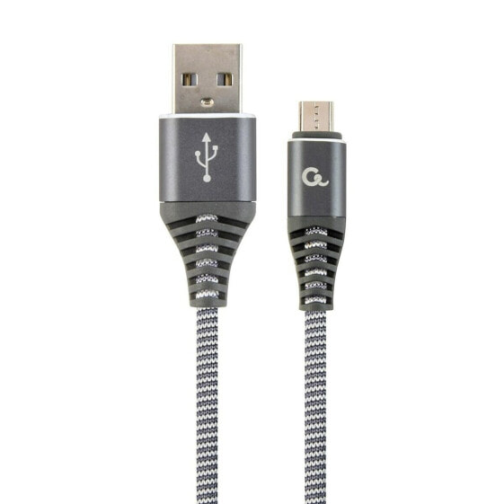 Универсальный кабель USB-MicroUSB GEMBIRD CC-USB2B-AMmBM-1M-WB2 Серый Белый/Серый 1 m
