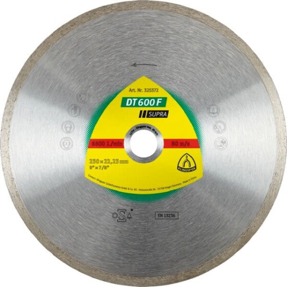 Алмазный диск KLINGSPOR 180 мм x 1,6 мм x 30 / 25,4 мм DT600F для керамики