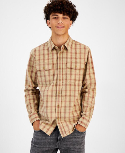 Men's Ander Plaid Corduroy Shirt, Created for Macy's