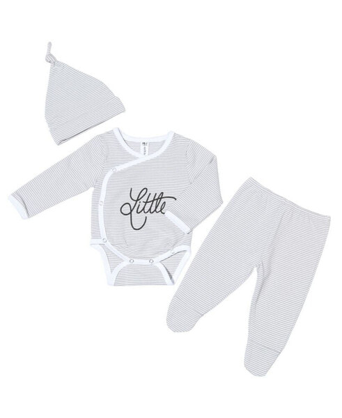 Baby Boys or Baby Girls Bodysuit, Pants, and Hat