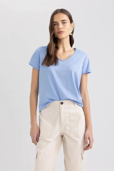 Kadın T-Shirt Mavi K1507AZ/BE553