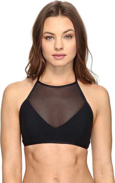 Tommy Bahama 168729 Womens Mesh High-Neck Bikini Top Swimwear Black Size X-Small