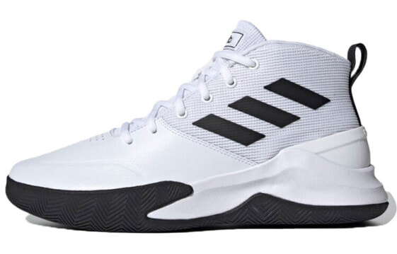 Баскетбольные кроссовки Adidas OwnTheGame утепленные мужские бело-черные EE9631