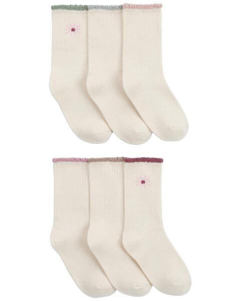 Kid 6-Pack Daisy Socks 4-7