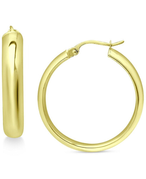 Medium Polished Hoop Earrings in 18K Gold-Plated Sterling Silver, 1-3/8", Created for Macy's