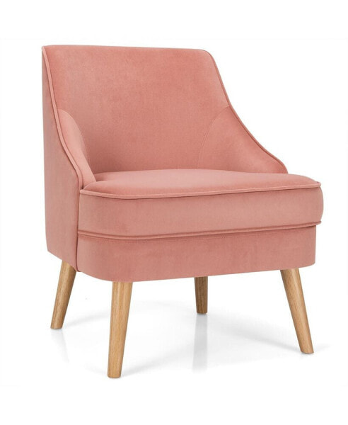 Accent Chair Velvet Upholstered Single Sofa with Legs
