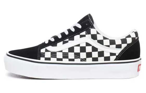 Кеды Vans Old Skool Checkerboard Platform Женские черно-белые