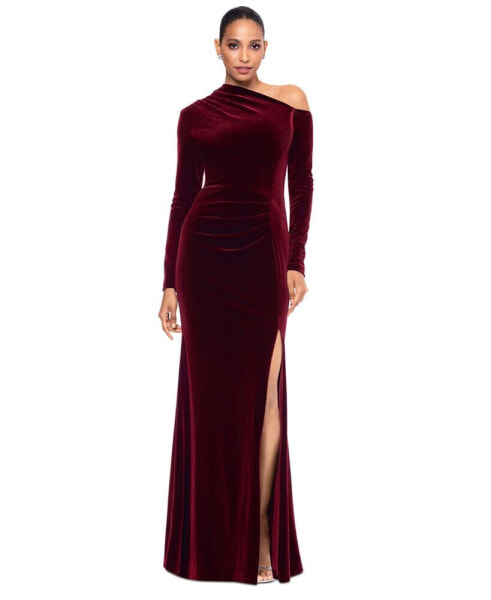 Women's Off-The-Shoulder Velvet Dress