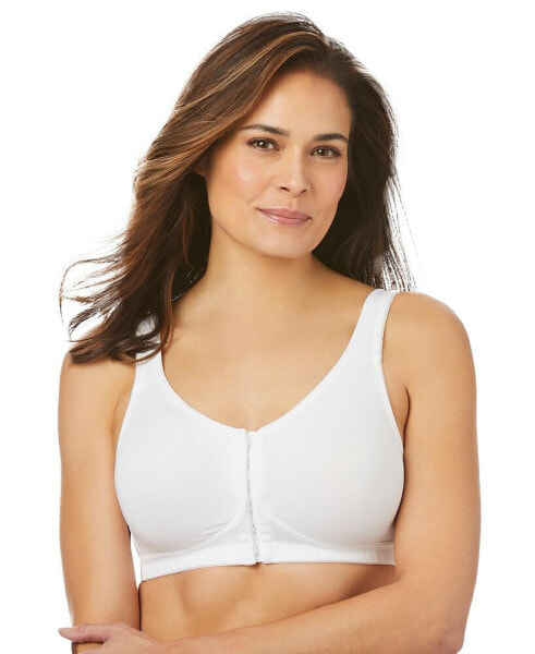 Бюстгальтер без косточек Comfort Choice для больших размеров Plus Size Front Hook Wireless Breathe Bra - 38 G, Белый