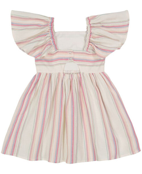 Little Girls Lurex Stripe Fit-and-Flare Dress