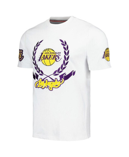 Men's and Women's White Los Angeles Lakers Heritage Crest T-Shirt