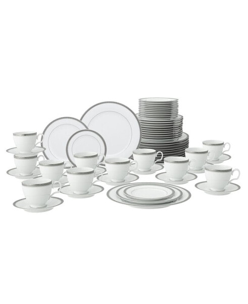 Charlotta Platinum 60 Piece Dinnerware Set, Service for 12