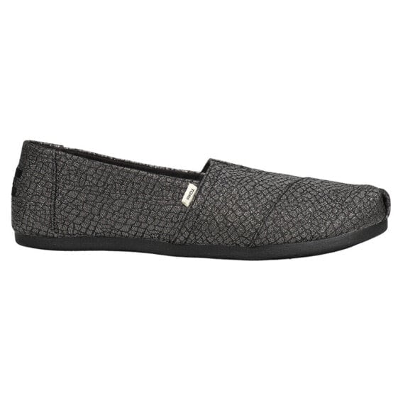 Женские кеды TOMS Alpargata Jacquard Slip On черные с принтом 10016703T